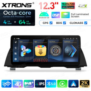 12,3 Zoll Octa Core 4 + 64 GB Global 4G LTE Android Autoradio Multimedia-Player mit vollständig laminiertem Bildschirm für BM