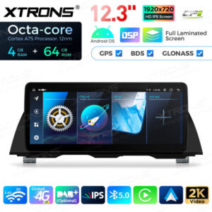 12,3 Zoll Octa Core 4 + 64 GB Global 4G LTE Android Autoradio Multimedia-Player mit vollständig laminiertem Bildschirm für BM