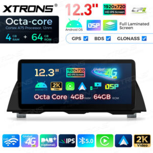 12,3 Zoll Octa Core 4 + 64 GB Global 4G LTE Android Autoradio Multimedia-Player mit vollständig laminiertem Bildschirm für BM