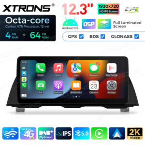 12,3 Zoll Octa Core 4 + 64 GB Global 4G LTE Android Autoradio Multimedia-Player mit vollständig laminiertem Bildschirm für BM