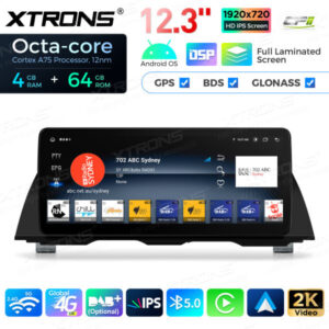 12,3 Zoll Octa Core 4 + 64 GB Global 4G LTE Android Autoradio Multimedia-Player mit vollständig laminiertem Bildschirm für BM