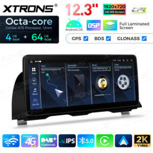 12,3 Zoll Octa Core 4 + 64 GB Global 4G LTE Android Autoradio Multimedia-Player mit vollständig laminiertem Bildschirm für BM