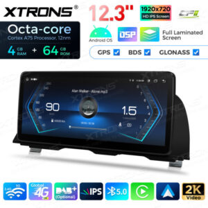 12,3 Zoll Octa Core 4 + 64 GB Global 4G LTE Android Autoradio Multimedia-Player mit vollständig laminiertem Bildschirm für BM