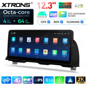 12,3 Zoll Octa Core 4 + 64 GB Global 4G LTE Android Autoradio Multimedia-Player mit vollständig laminiertem Bildschirm für BM