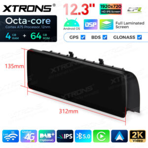 12,3 Zoll Octa Core 4 + 64 GB Global 4G LTE Android Autoradio Multimedia-Player mit vollständig laminiertem Bildschirm für BM
