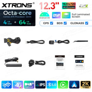 12,3 Zoll Octa Core 4 + 64 GB Global 4G LTE Android Autoradio Multimedia-Player mit vollständig laminiertem Bildschirm für BM
