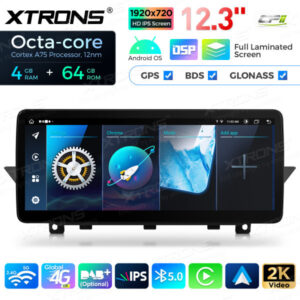 12,3 Zoll Octa Core 4 + 64 GB Global 4G LTE Android Autoradio Multimedia-Player mit vollständig laminiertem Bildschirm für BM