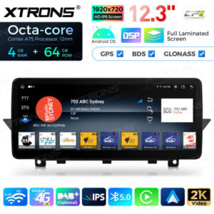 12,3 Zoll Octa Core 4 + 64 GB Global 4G LTE Android Autoradio Multimedia-Player mit vollständig laminiertem Bildschirm für BM