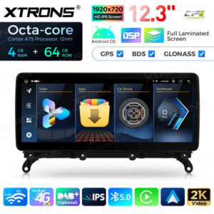 12,3 Zoll Octa Core 4 + 64 GB Global 4G LTE Android Autoradio Multimedia-Player mit vollständig laminiertem Bildschirm für BM