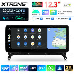 12,3 Zoll Octa Core 4 + 64 GB Global 4G LTE Android Autoradio Multimedia-Player mit vollständig laminiertem Bildschirm für BM