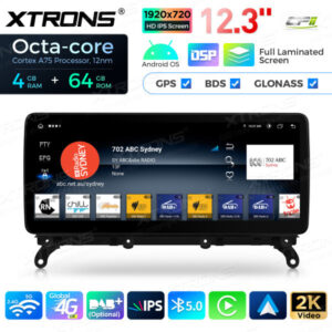 12,3 Zoll Octa Core 4 + 64 GB Global 4G LTE Android Autoradio Multimedia-Player mit vollständig laminiertem Bildschirm für BM