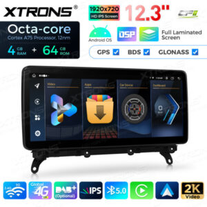12,3 Zoll Octa Core 4 + 64 GB Global 4G LTE Android Autoradio Multimedia-Player mit vollständig laminiertem Bildschirm für BM