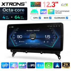 12,3 Zoll Octa Core 4 + 64 GB Global 4G LTE Android Autoradio Multimedia-Player mit vollständig laminiertem Bildschirm für BM