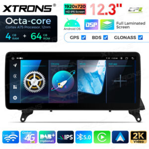 12,3 Zoll Octa Core 4 + 64 GB Global 4G LTE Android Autoradio Multimedia-Player mit vollständig laminiertem Bildschirm für BM