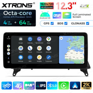 12,3 Zoll Octa Core 4 + 64 GB Global 4G LTE Android Autoradio Multimedia-Player mit vollständig laminiertem Bildschirm für BM