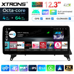 12,3 Zoll Octa Core 4 + 64 GB Global 4G LTE Android Autoradio Multimedia-Player mit vollständig laminiertem Bildschirm für BM