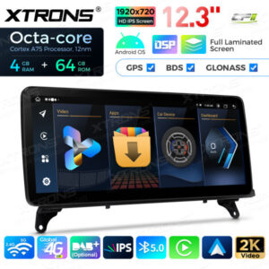 12,3 Zoll Octa Core 4 + 64 GB Global 4G LTE Android Autoradio Multimedia-Player mit vollständig laminiertem Bildschirm für BM