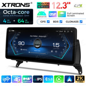 12,3 Zoll Octa Core 4 + 64 GB Global 4G LTE Android Autoradio Multimedia-Player mit vollständig laminiertem Bildschirm für BM