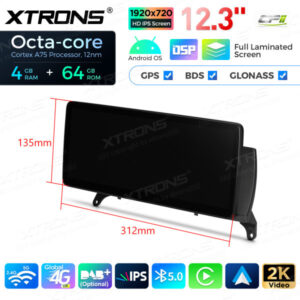 12,3 Zoll Octa Core 4 + 64 GB Global 4G LTE Android Autoradio Multimedia-Player mit vollständig laminiertem Bildschirm für BM