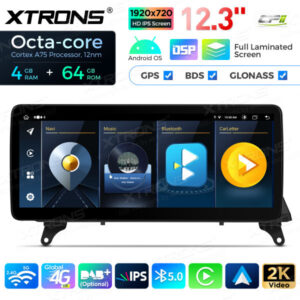 12,3 Zoll Octa Core 4 + 64 GB Global 4G LTE Android Autoradio Multimedia-Player mit vollständig laminiertem Bildschirm für BM