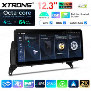 12,3-Zoll-Octa Core 4 + 64 GB Global 4G LTE Android Auto-Stereo-Multimedia-Player mit vollständig laminiertem Bildschirm für