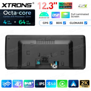 12,3-Zoll-Octa Core 4 + 64 GB Global 4G LTE Android Auto-Stereo-Multimedia-Player mit vollständig laminiertem Bildschirm für