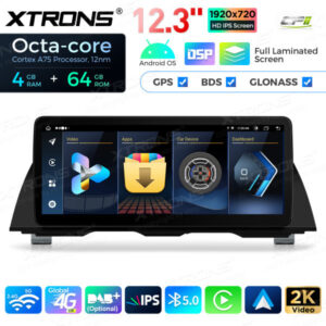 12,3 Zoll Octa Core 4 + 64 GB Global 4G LTE Android Autoradio Multimedia-Player mit vollständig laminiertem Bildschirm für BM