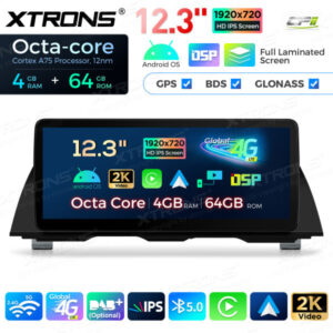 12,3 Zoll Octa Core 4 + 64 GB Global 4G LTE Android Autoradio Multimedia-Player mit vollständig laminiertem Bildschirm für BM