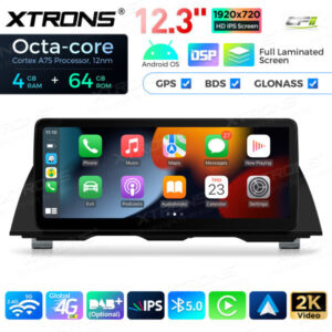 12,3 Zoll Octa Core 4 + 64 GB Global 4G LTE Android Autoradio Multimedia-Player mit vollständig laminiertem Bildschirm für BM