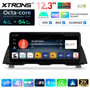12,3 Zoll Octa Core 4 + 64 GB Global 4G LTE Android Autoradio Multimedia-Player mit vollständig laminiertem Bildschirm für BM