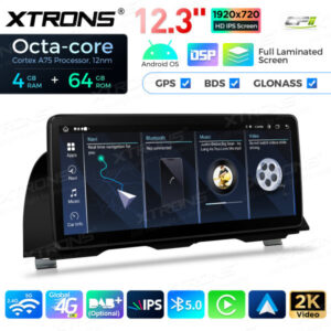 12,3 Zoll Octa Core 4 + 64 GB Global 4G LTE Android Autoradio Multimedia-Player mit vollständig laminiertem Bildschirm für BM