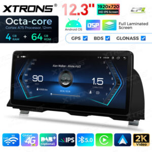 12,3 Zoll Octa Core 4 + 64 GB Global 4G LTE Android Autoradio Multimedia-Player mit vollständig laminiertem Bildschirm für BM