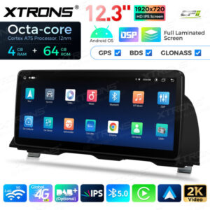12,3 Zoll Octa Core 4 + 64 GB Global 4G LTE Android Autoradio Multimedia-Player mit vollständig laminiertem Bildschirm für BM