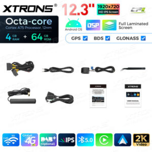 12,3 Zoll Octa Core 4 + 64 GB Global 4G LTE Android Autoradio Multimedia-Player mit vollständig laminiertem Bildschirm für BM