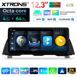 12,3 Zoll Octa Core 4 + 64 GB Global 4G LTE Android Autoradio Multimedia-Player mit vollständig laminiertem Bildschirm für BM