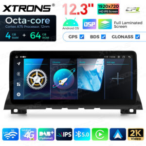 12,3 Zoll Octa Core 4 + 64 GB Global 4G LTE Android Autoradio Multimedia-Player mit vollständig laminiertem Bildschirm für BM