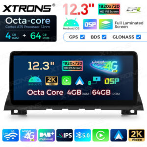 12,3 Zoll Octa Core 4 + 64 GB Global 4G LTE Android Autoradio Multimedia-Player mit vollständig laminiertem Bildschirm für BM