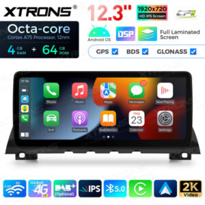 12,3 Zoll Octa Core 4 + 64 GB Global 4G LTE Android Autoradio Multimedia-Player mit vollständig laminiertem Bildschirm für BM
