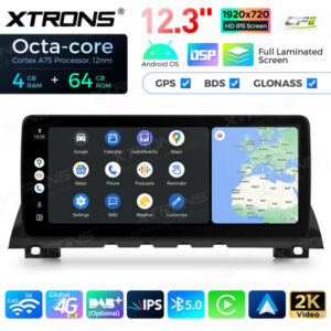 12,3 Zoll Octa Core 4 + 64 GB Global 4G LTE Android Autoradio Multimedia-Player mit vollständig laminiertem Bildschirm für BM