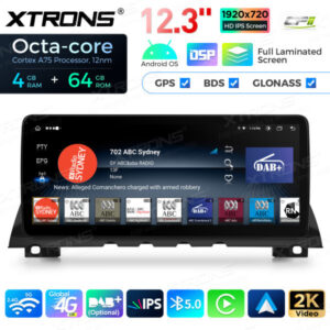 12,3 Zoll Octa Core 4 + 64 GB Global 4G LTE Android Autoradio Multimedia-Player mit vollständig laminiertem Bildschirm für BM