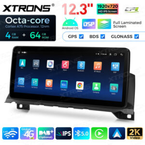 12,3 Zoll Octa Core 4 + 64 GB Global 4G LTE Android Autoradio Multimedia-Player mit vollständig laminiertem Bildschirm für BM