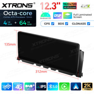 12,3 Zoll Octa Core 4 + 64 GB Global 4G LTE Android Autoradio Multimedia-Player mit vollständig laminiertem Bildschirm für BM