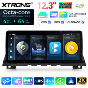12,3 Zoll Octa Core 4 + 64 GB Global 4G LTE Android Autoradio Multimedia-Player mit vollständig laminiertem Bildschirm für BM