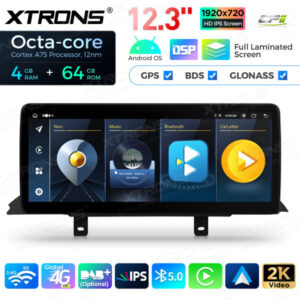 12,3 Zoll Octa Core 4 + 64 GB Global 4G LTE Android Autoradio Multimedia-Player mit vollständig laminiertem Bildschirm für BM