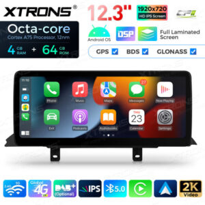 12,3 Zoll Octa Core 4 + 64 GB Global 4G LTE Android Autoradio Multimedia-Player mit vollständig laminiertem Bildschirm für BM