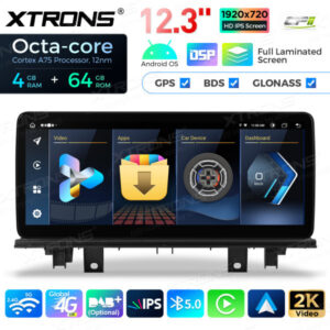 12,3 Zoll Octa Core 4 + 64 GB Global 4G LTE Android Autoradio Multimedia Player mit vollständig laminiertem Bildschirm für BM