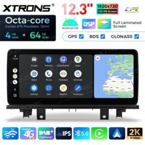 12,3 Zoll Octa Core 4 + 64 GB Global 4G LTE Android Autoradio Multimedia Player mit vollständig laminiertem Bildschirm für BM