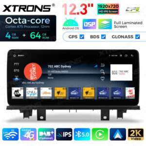 12,3 Zoll Octa Core 4 + 64 GB Global 4G LTE Android Autoradio Multimedia Player mit vollständig laminiertem Bildschirm für BM