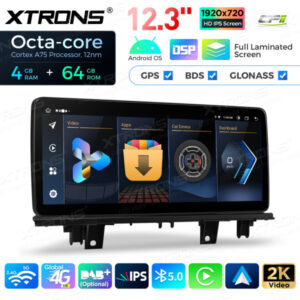 12,3 Zoll Octa Core 4 + 64 GB Global 4G LTE Android Autoradio Multimedia Player mit vollständig laminiertem Bildschirm für BM