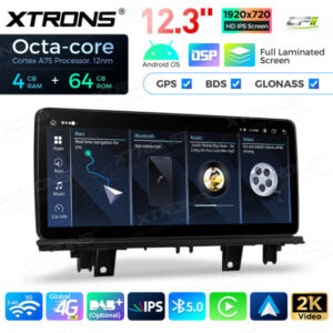 12,3 Zoll Octa Core 4 + 64 GB Global 4G LTE Android Autoradio Multimedia Player mit vollständig laminiertem Bildschirm für BM